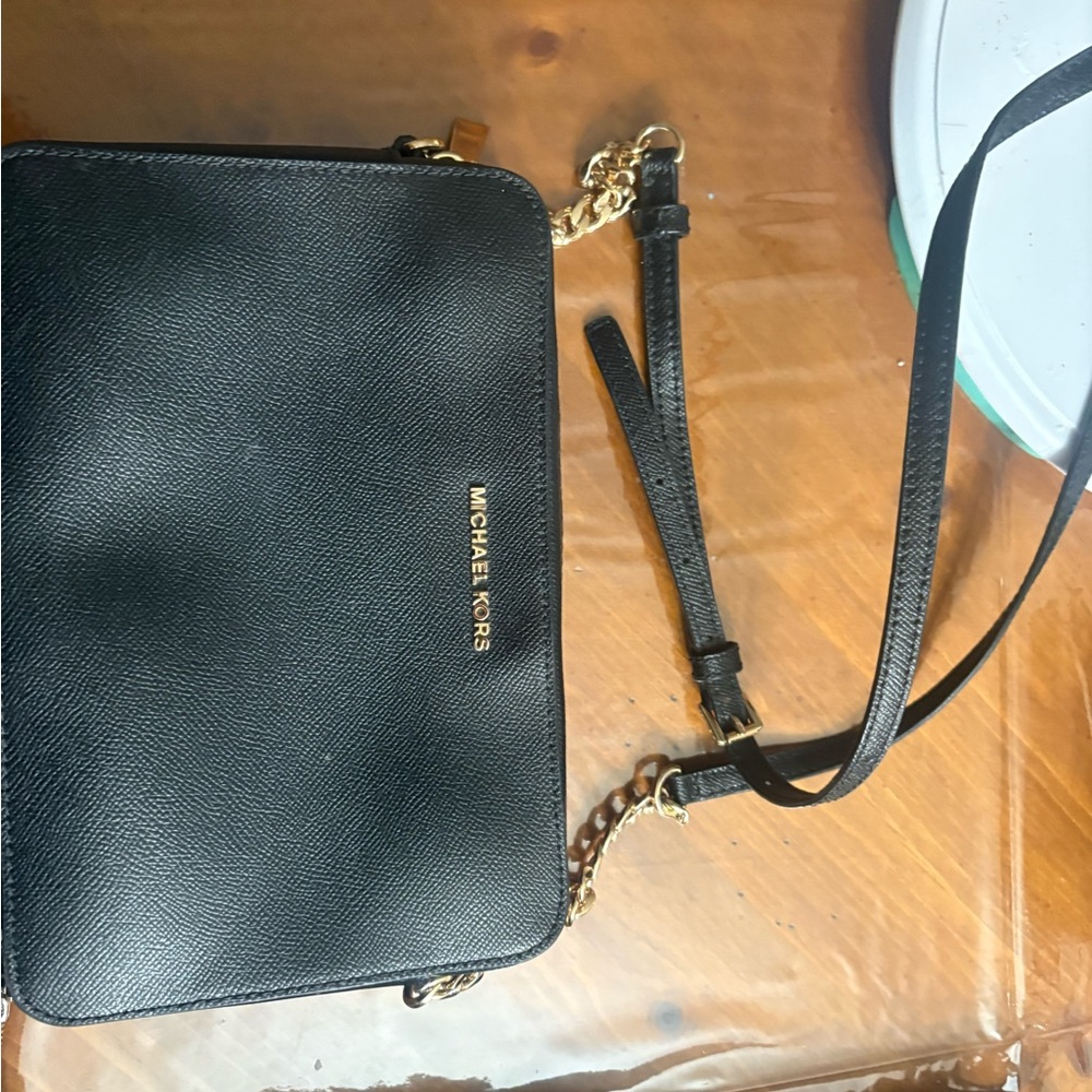 Michael Kors Black Saffiano Crossbody with Gold Hardware